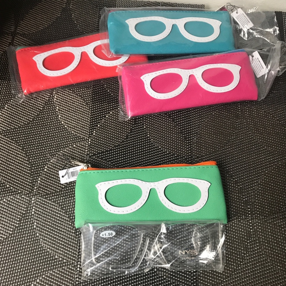 +1.50 NYS Collection Flat Armless Readers with colorful Zip pouch! ONLY 3 LEFT! - Picture 4 of 16